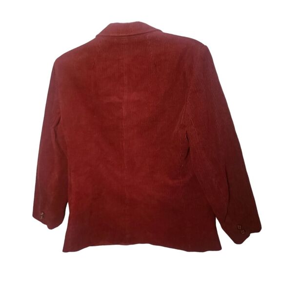Corduroy Blazer Jacket Burgundy vintage - Picture 2 of 8